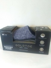 GOLDTOE Men's Memory Foam Slippers Medium 8-9 Blue