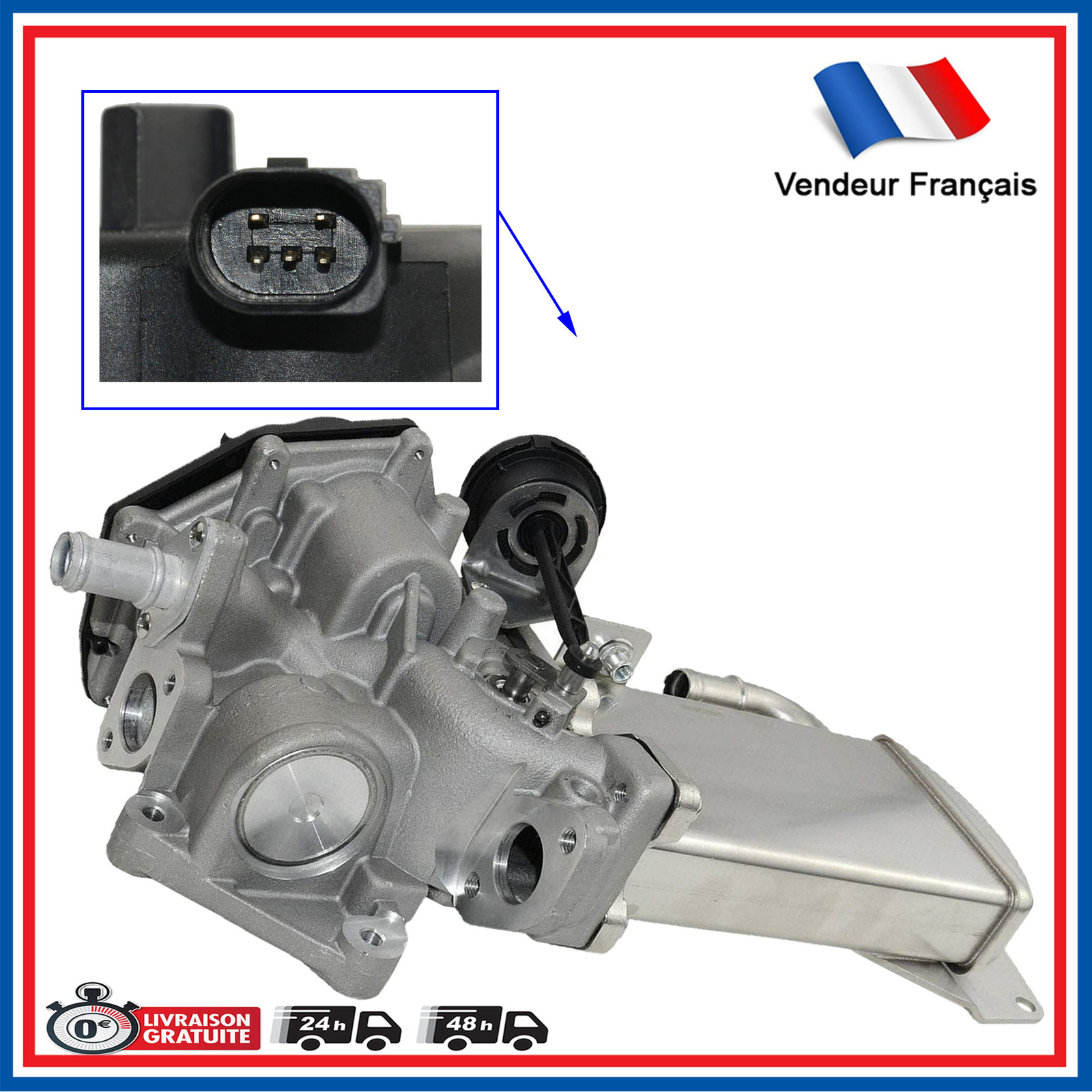 Radiateur de recyclage gaz échappement 03L131512DT en acier renforcé Audi 2.0 TDi
