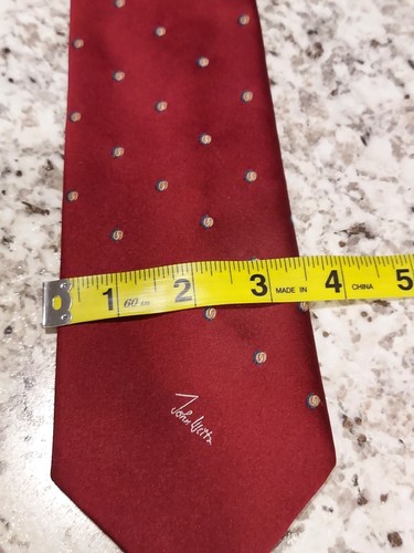 John Weitz Red Silk Blend Tie - Picture 5 of 5