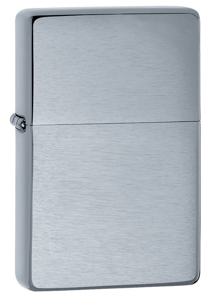 Zippo Brushed Chrome Vintage Windproof Pocket Lighter, 230.2