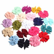 50PCS Head Wear 9CM 3.5" Solid Bubble Seersucker Waffle Hair Bows NO Clips