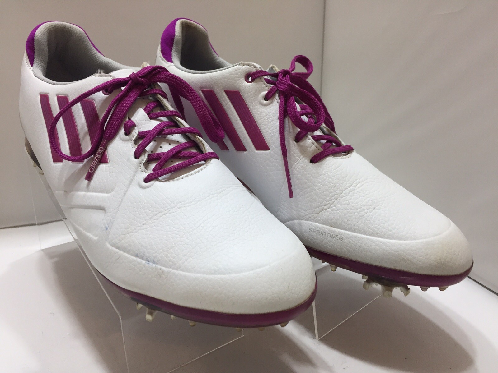 white and purple adidas shoes
