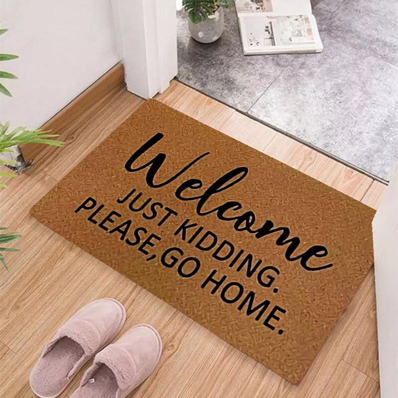 Letter Graphic Outdoor Entry Mat, Modern Polyester Floor Mat, For Home