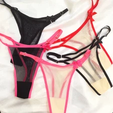 5PCS/LOT Sexy Womens See Through Sheer Panties Thong G string Bikinis Underwear