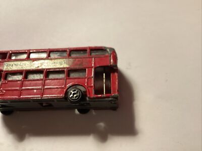 Vintage Red Double Decker Bus. Metal Toy. Rare. Collectible. Round
