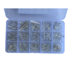 300-Piece Assorted LED Lamp Kit: 3mm/5mm in White, Red, Green, Yellow and Blue