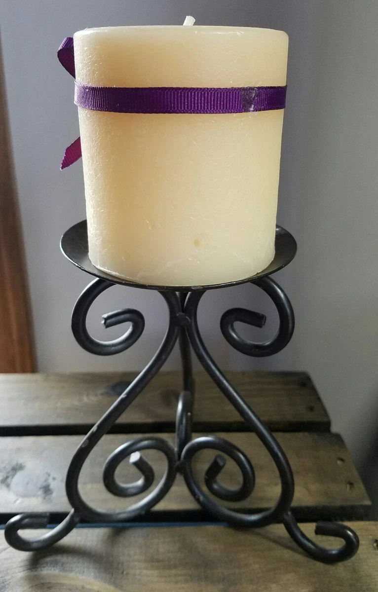 Metal Candle Stand with Pillar Candle 5.5 | eBay