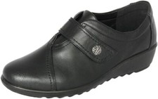 Womens EEE Wide Fit Shoes Lightweight Slip On Flat Casual Work Office Comfy Shoe