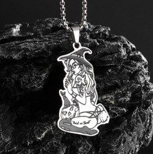 Fashion Girl Pendant Necklace Stainless Steel Chain Jewelry Gift Wholesale