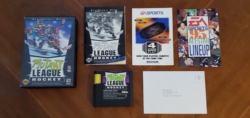 Mutant League Hockey Sega Genesis Video Game Complete w Box Manual EA Paper CIB! - Picture 1 of 12