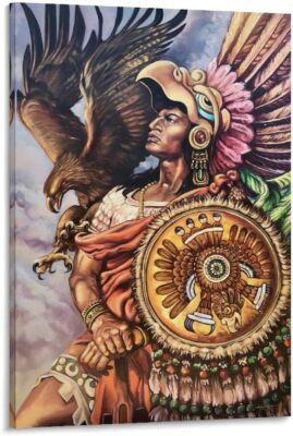 Mexican Vintage Poster Aztec Warrior Posters for Room Aesthetic Canvas Poster