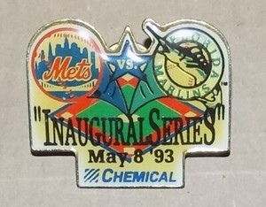 Florida Marlins vs New York Mets "inaugural Series May 8, 1993 Pin