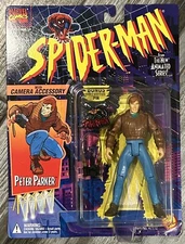 1994 Peter Parker w/Camera Accessory Spider-Man Animated Series Toy Biz NEW Mint