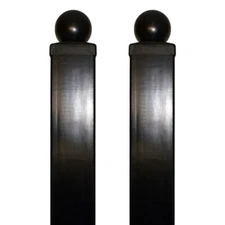 ALEKO Lot of 2 Universal Steel Black Posts for Garden Pedestrian Gates