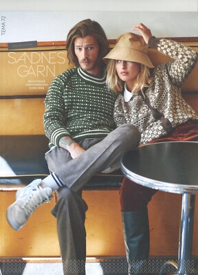 Sandnes garn Norwegian knitting adults clothes brochure Tema 72 Norwegian icons