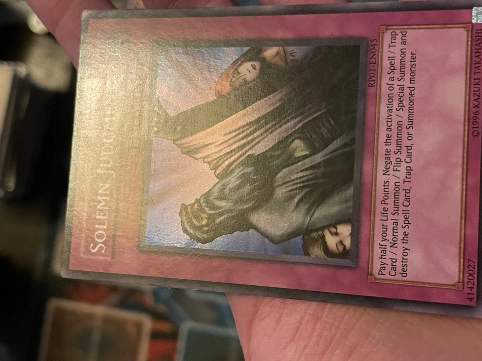 1996 Yu-Gi-Oh! LP Retro Pack Unlimited Solemn Judgment RP01-EN045 Original print - Image 3 of 4