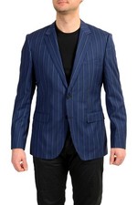 Hugo Boss Men's "C-Jeys" 100 Wool Striped Two Button Blazer US 40R IT 50R