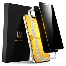  Privacy Screen Protector for Anti-Spy Shatterproof iPhone 15 Pro Black