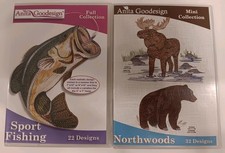 Macchina da ricamo Anita Goodesign design pesca sportiva completa e mini Northwoods