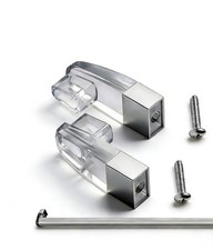 Clear Acrylic Towel Bar Brackets with Chrome Sleeve for Transparent Color