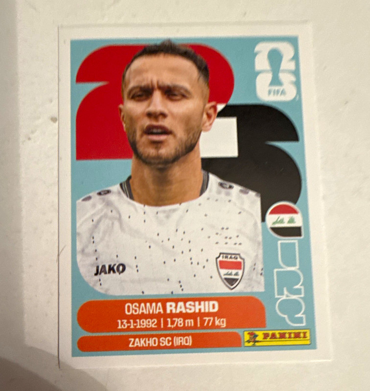 Panini FIFA World Cup 2026 Osama Rashid IRQ 17 Zakho SC Portrait Sticker