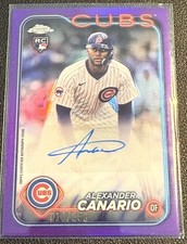 2024 Topps Chrome - Rookie Auto Alexander Canario #RA-AC Purple Refractor /250