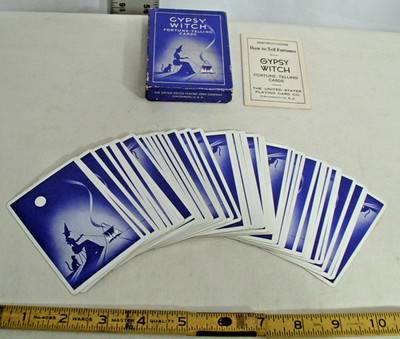 GYPSY WITCH FORTUNE TELLING CARDS 1940s BY UNITED STATES CARD CO. BOXED