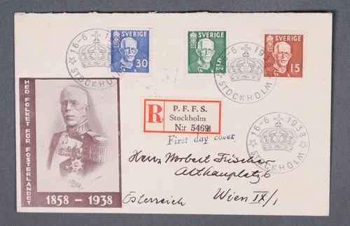 MayfairStamps Sweden FDC 1938 King Gustav Combo First Day Cover aax_49725