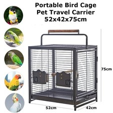 Large Portable Bird Parrot Cage Pet Bird Parrot Travel Carrier Cage 52x42X75cm