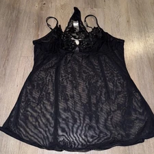 Sheer Mesh & Lace Babydoll Nighty & G String Panty Lingerie Set Size 2XL NEW