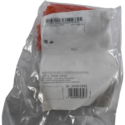 Pack of 10 NEW WAGO 2006-1692 End Intermediate Plate TOPJOB S 6mm Orange