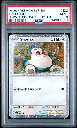 2024 POKEMON SVP PROMO TWILIGHT MASQUERADE THREE PACK BLISTER #122 SNORLAX PSA 9