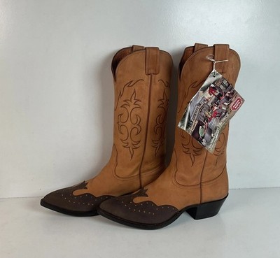 Nocona Wildebeest Wingtip Cowboy Boots — USA Made — Men's 8.5 D | eBay