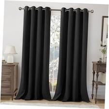 Velvetout Curtains 84 Inches Long for Bedroom - 52"W x 84"L Pack of 2 Black