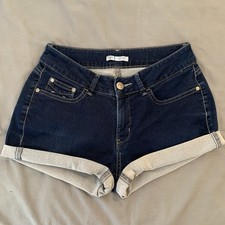 Lee Riders Cut Off Blue Jean Shorts Women's 30x1.5 Fit Cuffed Hem Cowgirl Up