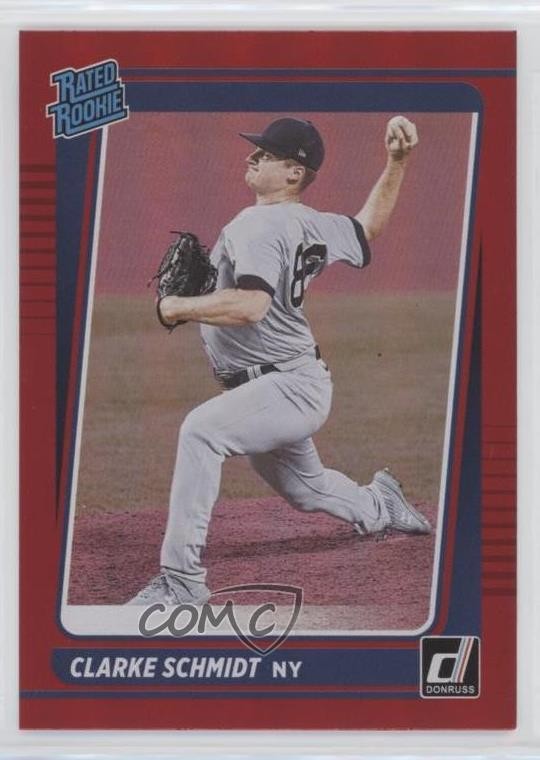 2021 Panini Donruss Rated Rookies Holo Red Clarke Schmidt #41 Rookie RC c4h