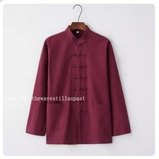 Men Chinese Traditional Kung Fu Tai Chi Coat Tang Suit Uniform Jacket Clothing