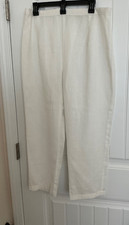 VTG 80s High Waisted Linen Pants Womens PL Cropped Tapered Leg