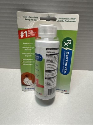 RX Destroyer Drug Pharmaceutical Disposal, Destroy Prescriptions Safely NIB