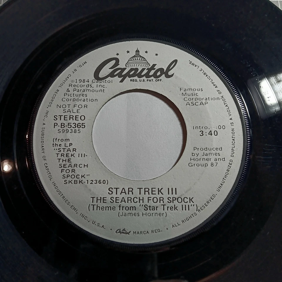 Star Trek III: Search For Spock Theme Promo 7" 45rpm - Image 3 of 4