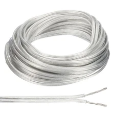 65Ft 18/2 PVC Covered Wire, SPT-1 UL Listed Copper Electronic Wire, Clear