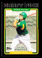 2005 Topps #676 Landon Powell /54 Black Rookie Oakland Athletics