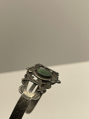 Vintage Navajo Turquoise Sterling Silver Native Cuff 15g BEAUTIFUL - Imagen 15 de 16