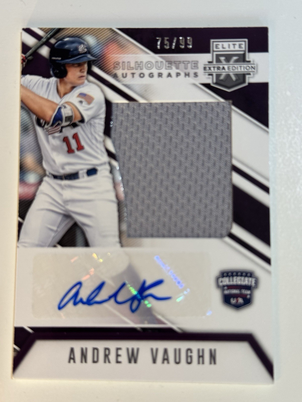 Andrew Vaughn RC Auto 75/99 Patch RARE TEAM USA Grey Jersey Milwaukee Brewers