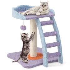 2-Tier Modern Cat Tree Tower Kitten Activity Center with Sisal Scratching Post