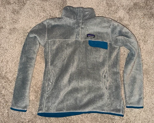 Patagonia Better Sweater Womens 1/4 Zip Fleece Jacket Gray/Blue XL video thumbnail