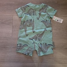 Carter's Dinosaur Boys Short Sleeve Bodysuit Size 9M Green