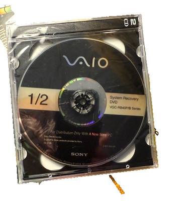 SONY VAIO System Recovery DVD VGC-RB40 P/B Series - NEW IN SEALED CASE