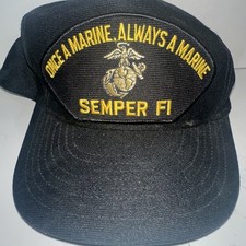 U.S MARINE CORPS HAT ONCE A MARINE ALWAYS A MARINE OFFICIAL MILITARY BALL CAP