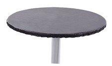 Heavy Duty Vinyl Round Fitted Tablecloth Table Cover with 60" Round Black
